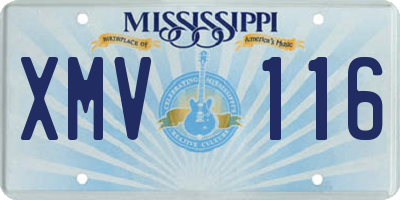 MS license plate XMV116