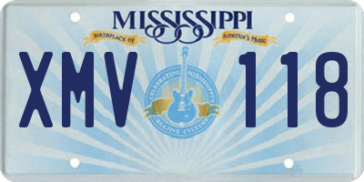 MS license plate XMV118