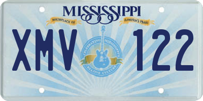 MS license plate XMV122