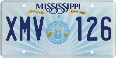 MS license plate XMV126