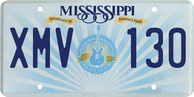 MS license plate XMV130