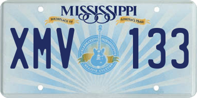 MS license plate XMV133