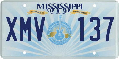 MS license plate XMV137