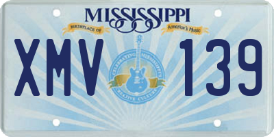 MS license plate XMV139