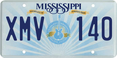 MS license plate XMV140