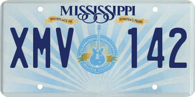 MS license plate XMV142