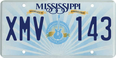 MS license plate XMV143