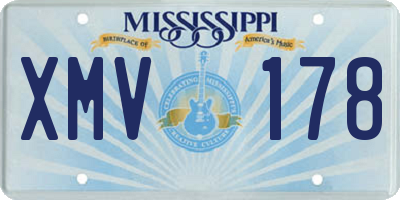 MS license plate XMV178