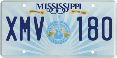 MS license plate XMV180