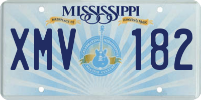 MS license plate XMV182