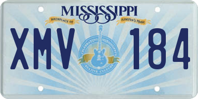MS license plate XMV184
