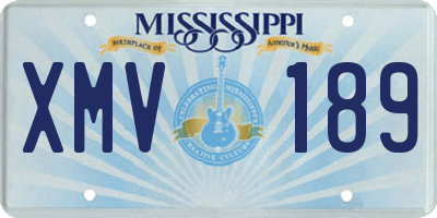 MS license plate XMV189
