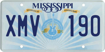MS license plate XMV190