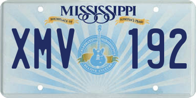 MS license plate XMV192