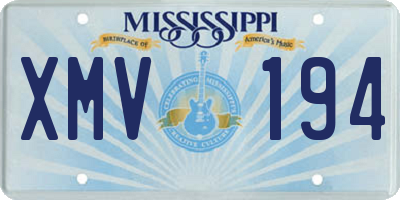 MS license plate XMV194