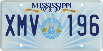 MS license plate XMV196