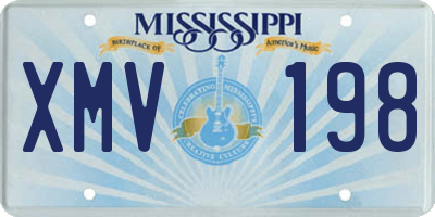 MS license plate XMV198