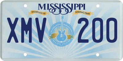 MS license plate XMV200
