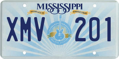 MS license plate XMV201