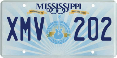 MS license plate XMV202