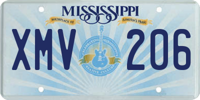 MS license plate XMV206
