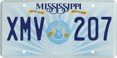 MS license plate XMV207