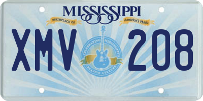 MS license plate XMV208