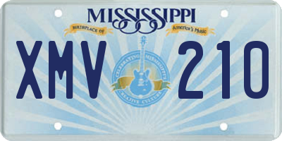 MS license plate XMV210