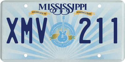MS license plate XMV211