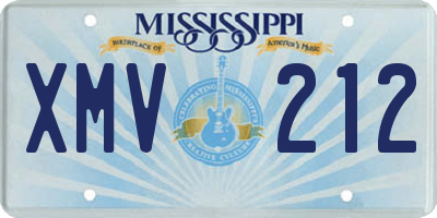 MS license plate XMV212