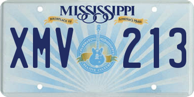 MS license plate XMV213