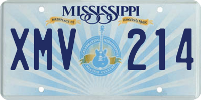 MS license plate XMV214