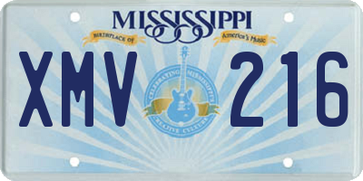 MS license plate XMV216