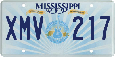 MS license plate XMV217