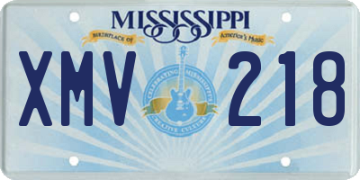 MS license plate XMV218