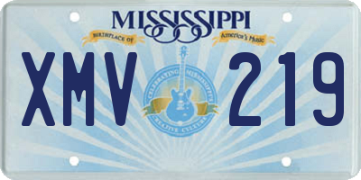 MS license plate XMV219