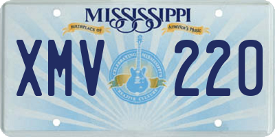 MS license plate XMV220