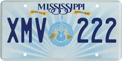 MS license plate XMV222