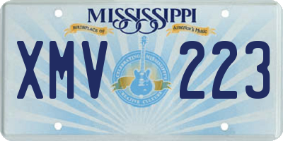 MS license plate XMV223