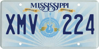 MS license plate XMV224
