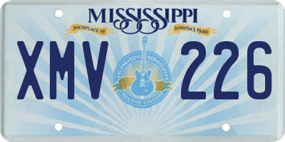 MS license plate XMV226