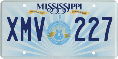MS license plate XMV227