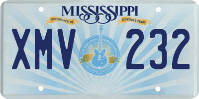 MS license plate XMV232