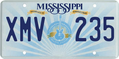 MS license plate XMV235