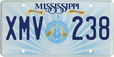 MS license plate XMV238