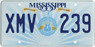 MS license plate XMV239