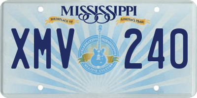 MS license plate XMV240