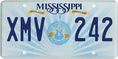MS license plate XMV242