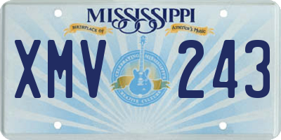 MS license plate XMV243