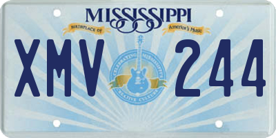 MS license plate XMV244